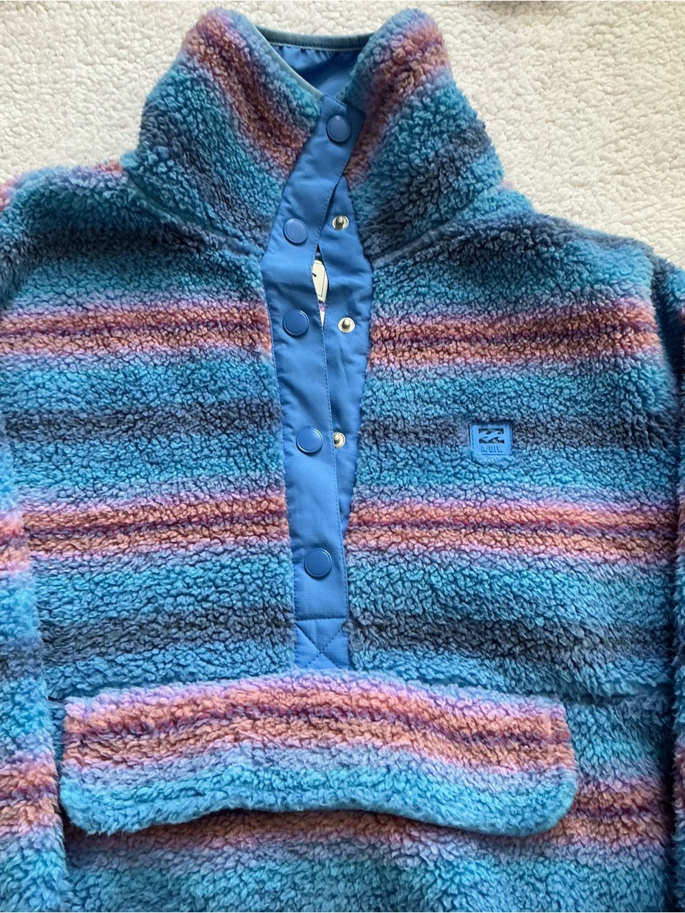 Billabong Adventure Division Switchback Tye Dye Sherpa Fleece Mock Jacket Small